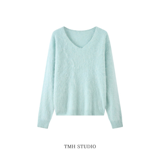 Damen Feinstrick-Cardigan in Mohair-Optik mit stoffbezogenen Knöpfen Nord Taschen