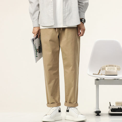 Herren Leichte Baumwoll-Mix-Hose mit elastischem Kordelbund und geradem Bein Nord Taschen