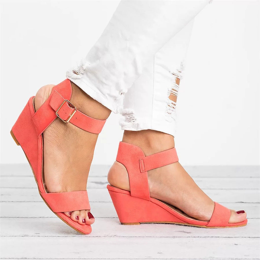 Damen Wedge-Sandalen mit verstellbaren Riemen und rutschfester Sohle