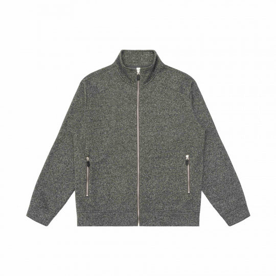 Unisex Melierte Fleece-Zipjacke mit Stehkragen und Reißverschlusstaschen Nord Taschen