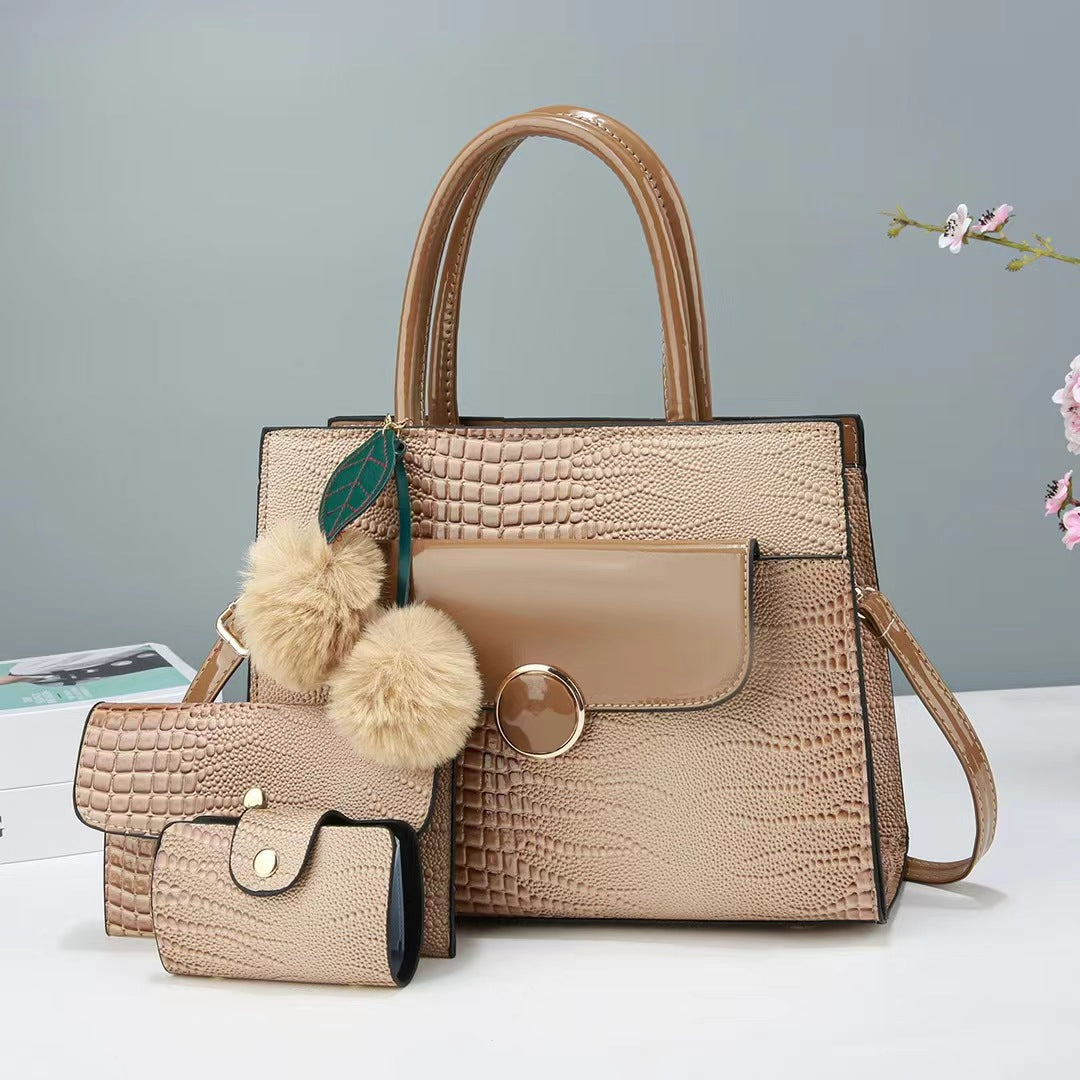 Damen Handtasche mit strukturiertem Design und abnehmbarem Zubehör Nord Taschen