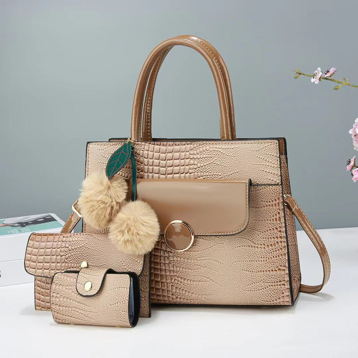 Damen Handtasche mit strukturiertem Design und abnehmbarem Zubehör Nord Taschen