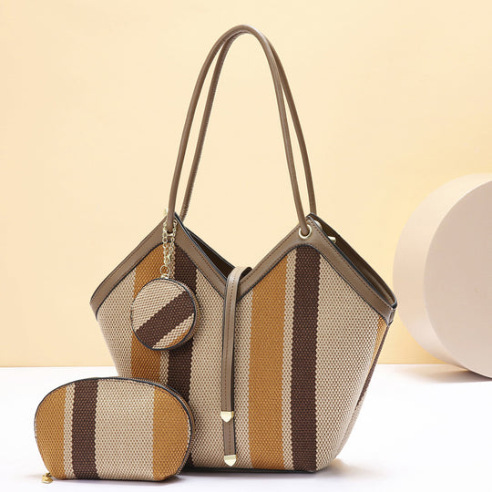 Damen vielseitige Tragetasche mit geometrischem Design und abnehmbaren Kosmetiktäschchen Nord Taschen