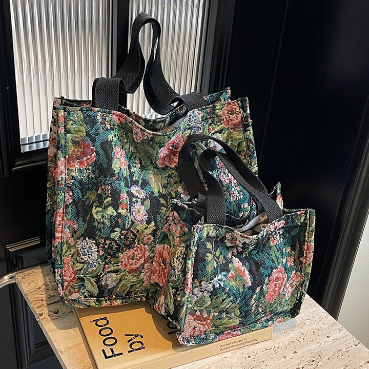 Damen Einkaufstasche im floralen Jacquard-Design Nord Taschen