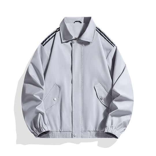 Herren Sportlich-urbane Oversize Bomberjacke mit geripptem Saum, Druckknopfblende & Schulterstreifen Nord Taschen