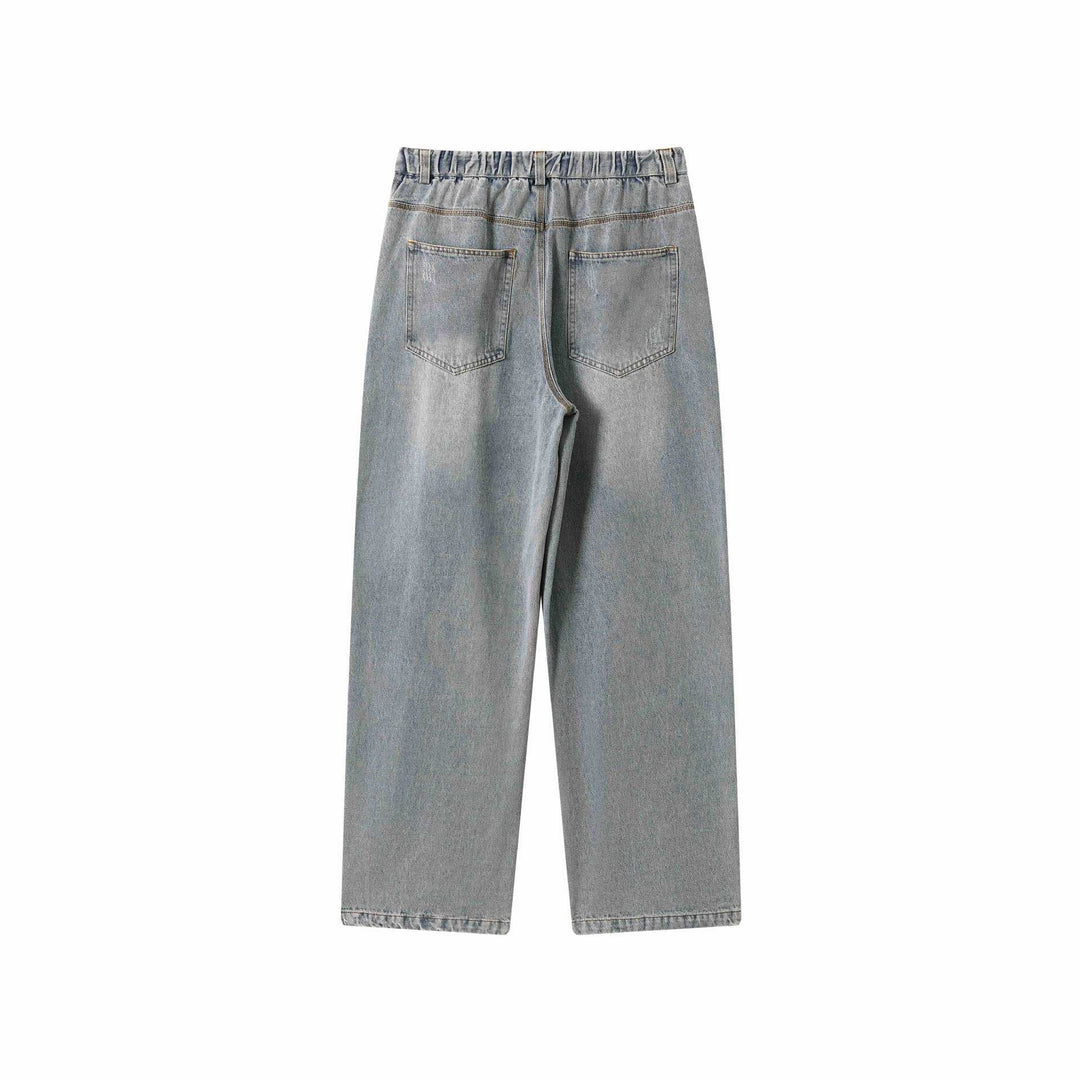 Damen Jeanshose mit weitem Bein, hoher Taille und vorderlichem Mittelschlitz Nord Taschen
