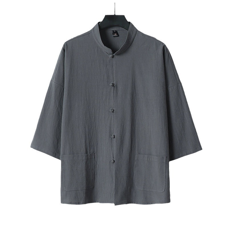 Damen Zweiteiliges Leichtes Lounge-Set mit Stehkragen, Kurzarm-Jacke und weitem Palazzo-Hosenrock Nord Taschen