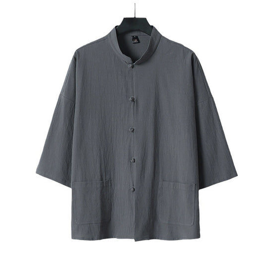 Damen Zweiteiliges Leichtes Lounge-Set mit Stehkragen, Kurzarm-Jacke und weitem Palazzo-Hosenrock Nord Taschen