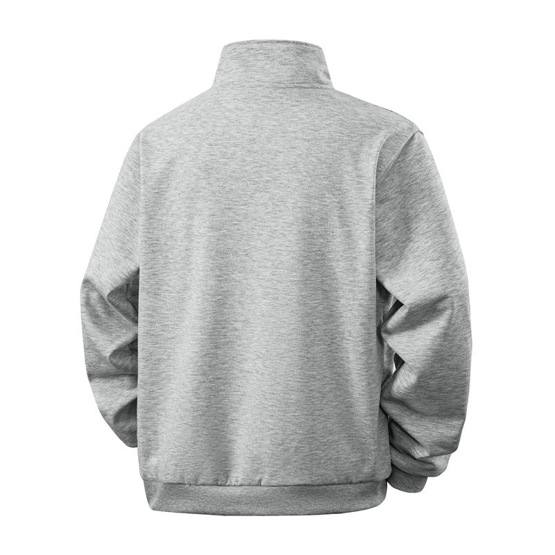 Herren Halbzip-Sweatshirt mit Stehkragen und Rippbündchen Nord Taschen