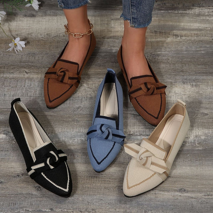 Damen Ballerinas mit modischem Streifendesign und charmantem Schleifenakzent Nord Taschen