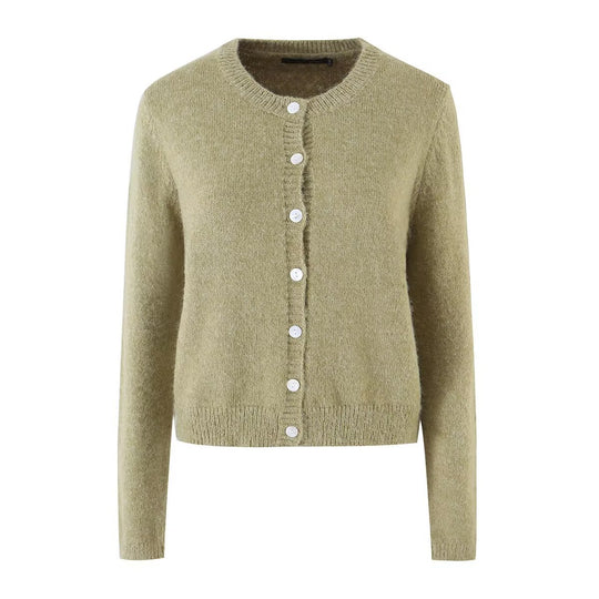 Damen Feinstrick-Cardigan mit Rundhalsausschnitt, Perlmuttknopfleiste und flauschiger Mohair-Optik Nord Taschen