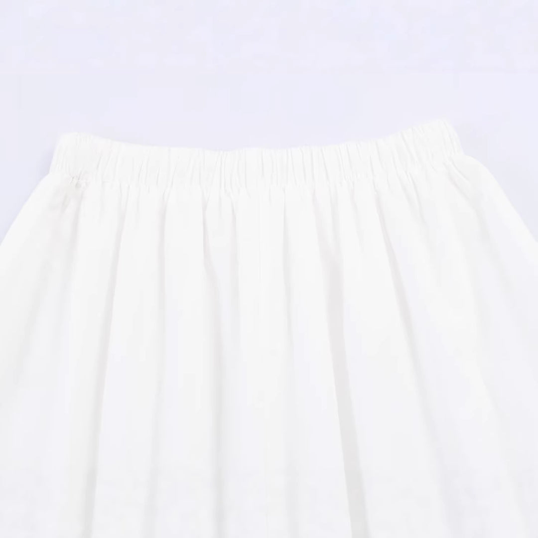 Damen Midirock mit elastischem Bund, Plissee-Details und besticktem Spitzenbesatz Nord Taschen