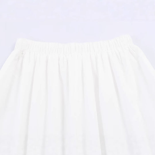 Damen Midirock mit elastischem Bund, Plissee-Details und besticktem Spitzenbesatz Nord Taschen