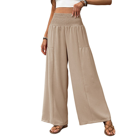 Damen Leichte Culotte-Hose mit elastischem Smokbund, weitem Bein und fließendem Sommerjersey Nord Taschen