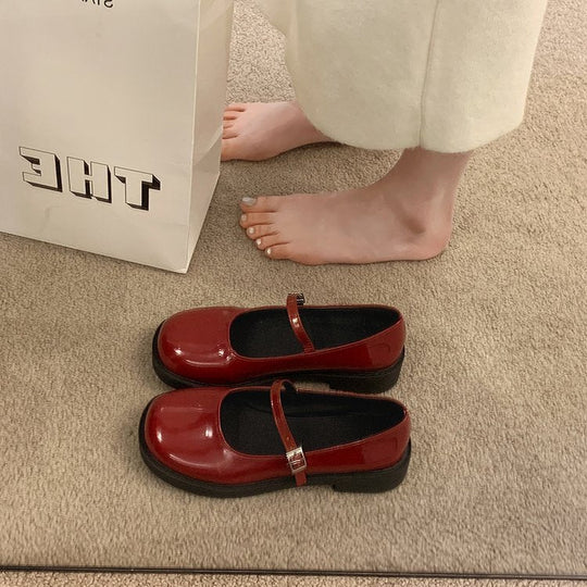 Damen elegante Mary Jane Ballerinas mit praktischen Schnallen und weich gepolsterter Innensohle