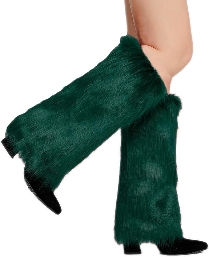 Damen lange Kunstfell‑Beinwärmer mit Shaggy‑Optik und elastischem Bund Nord Taschen