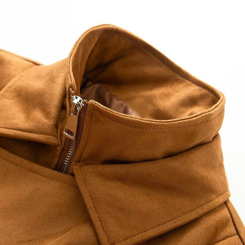 Damen Kurzjacke im Bomberstil mit Stehkragen und asymmetrischer Druckknopfleiste Nord Taschen