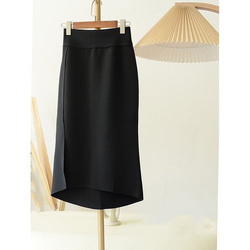 Damen Eleganter Midirock mit hohem Schlitz Nord Taschen