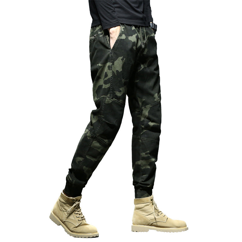 Herren Camouflage-Utility-Joggerhose mit verstärkten Kniepaneelen, verdeckten Reißverschlusstaschen und elastischem Knöchelabschluss Nord Taschen