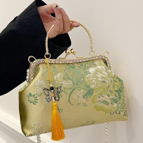 Damen elegante Clutch mit floralen Motiven Nord Taschen