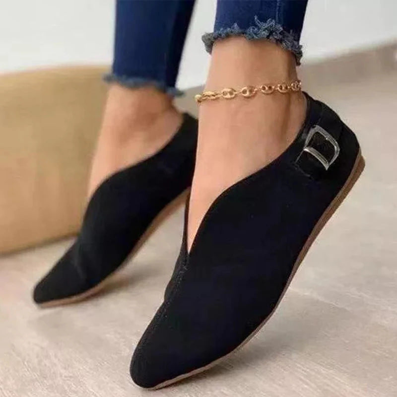 Damen Mokassin-Schuhe mit dekorativen Schnallen und bequemer Passform