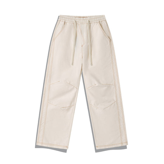 Damen Weite Denim-Cargo-Culotte mit elastischem Bund und Kontraststeppung Nord Taschen