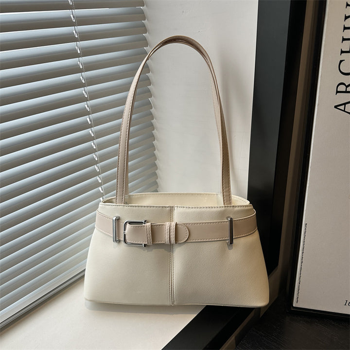 Damen elegante Schultertasche mit modernem Gurtverschluss Nord Taschen
