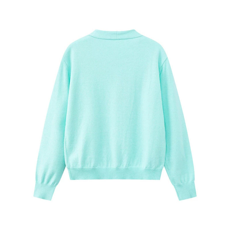 Damen Zweilagige V-Neck-Strickjacke mit integriertem Henley-Innenlayer Nord Taschen