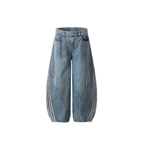 Damen Modische Weitbein-Jeans Nord Taschen