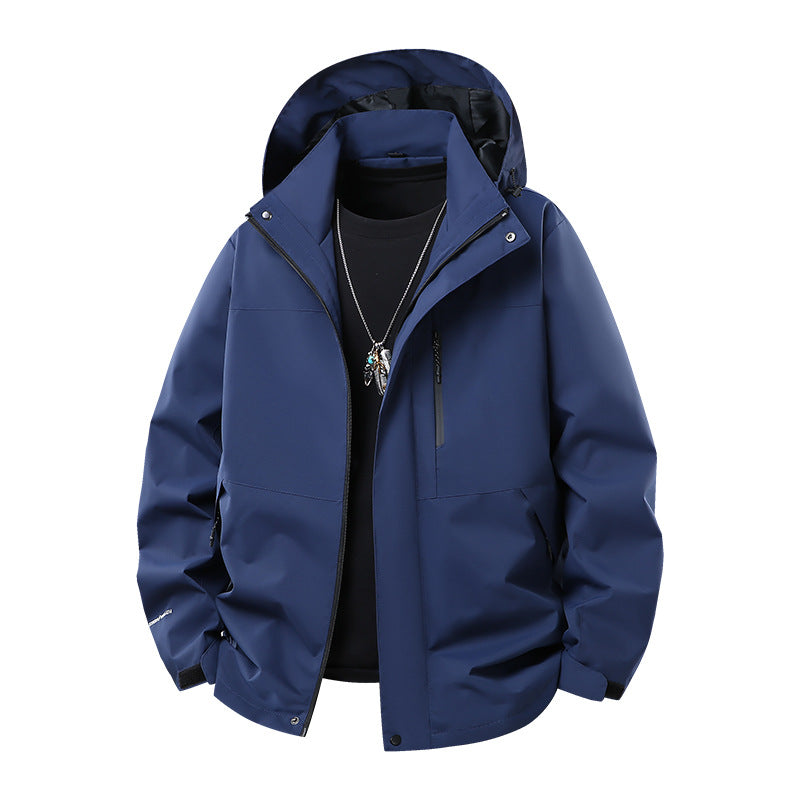 Herren Technische Softshell‑Regenjacke mit verschweißten Nähten, verstellbarer Kapuze und wasserabweisenden Reißverschlüssen Nord Taschen