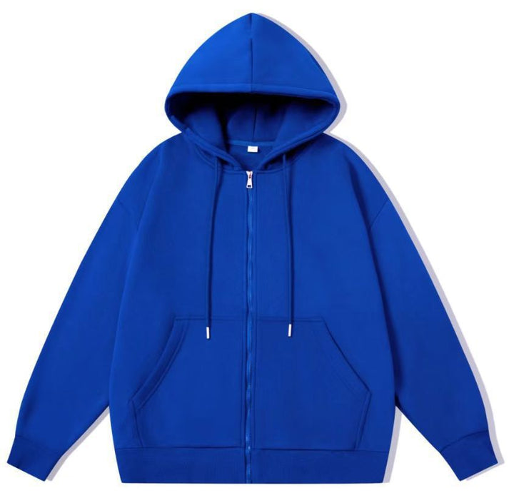 Unisex nan oversized Kapuzenjacke mit ausladendem Schulterschnitt, durchgehendem Reißverschluss und French-Terry Nord Taschen