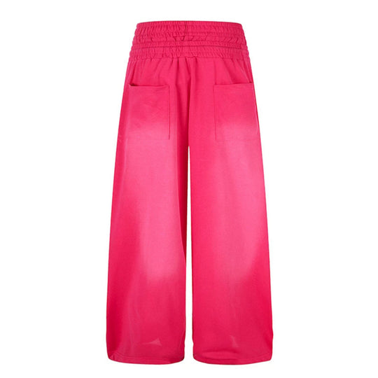 Damen Weite High‑Waist Palazzo-Loungehose aus Stretch-Jersey mit Elastikbund, Tunnelzug, verstellbaren Saumkordeln und Sternen-Print Nord Taschen