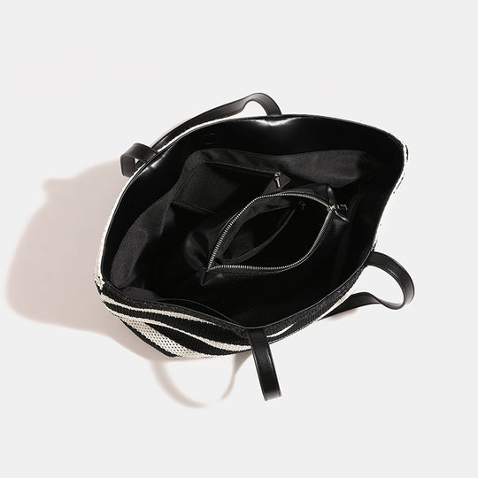 Damen Strandtasche mit praktischen Seitentaschen und stylischen Streifen Nord Taschen