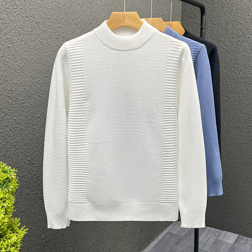 Damen Feinstrickpullover mit strukturierter Waffel- und Rippenstruktur und Stehkragen Nord Taschen