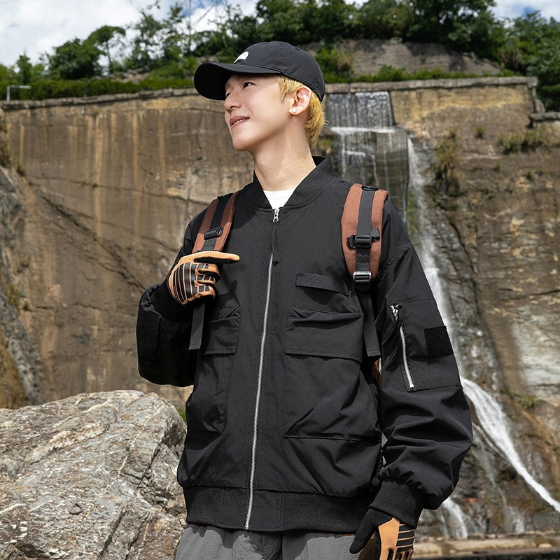 Damen Oversize Multifunktionale Field-Bomberjacke mit Cargo-Taschen & gerippten Bündchen Nord Taschen