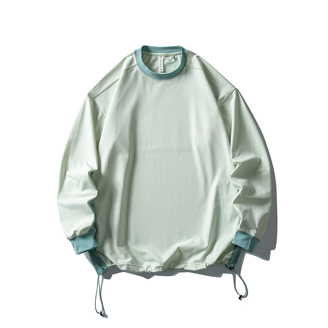 Unisex Oversize-Fleecepullover mit Kordelzugsaum und Kontrastkragen Nord Taschen