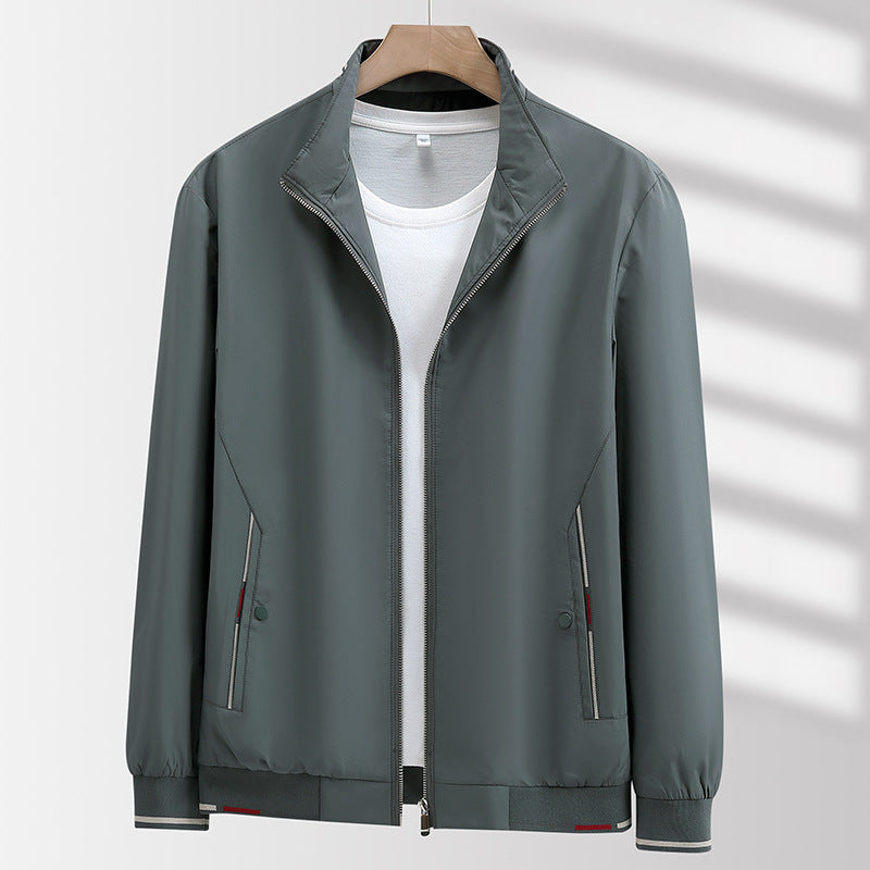 Herren Leichte Urban-Windjacke mit Stehkragen, Zwei-Wege-Reißverschluss und Reißverschlusstaschen Nord Taschen