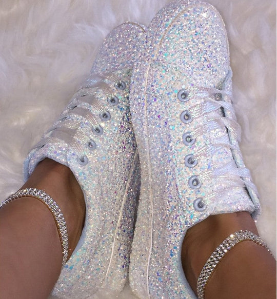 Damen Glitzernde Sneaker mit atmungsaktiver Sohle und zusätzlichem Komfort