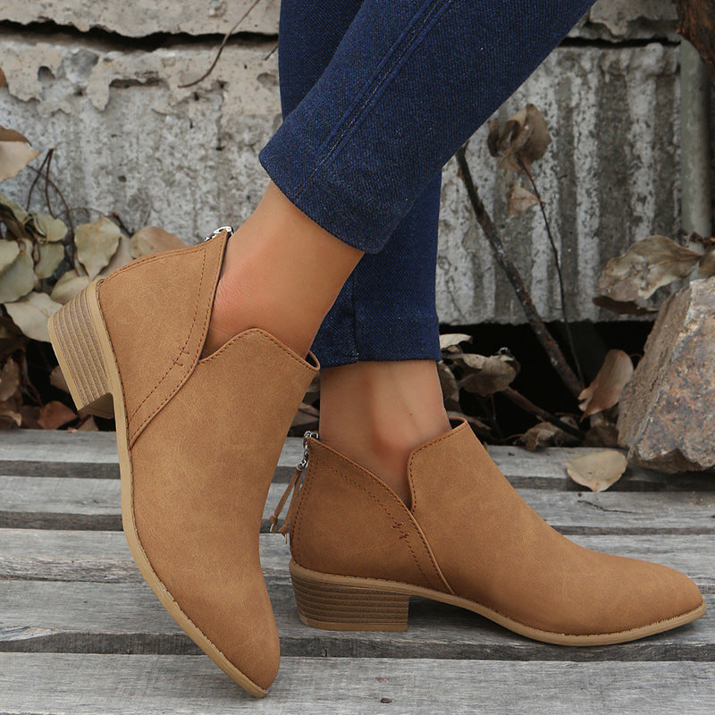 Damen elegante Stiefeletten mit modischem Reißverschluss und komfortablem Fußbett Nord Taschen