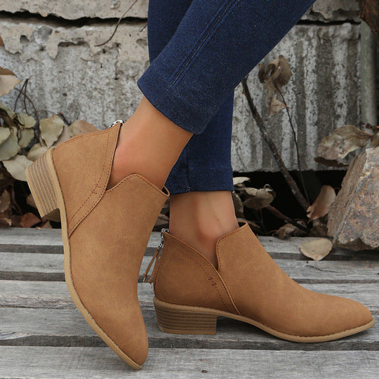 Damen elegante Stiefeletten mit modischem Reißverschluss und komfortablem Fußbett Nord Taschen