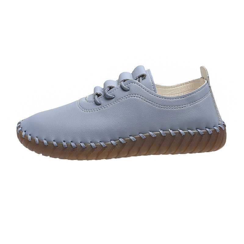 Damen nan handgenähter Komfort-Sneaker mit elastischer Schnürung und profilierter Kautschuksohle Nord Taschen