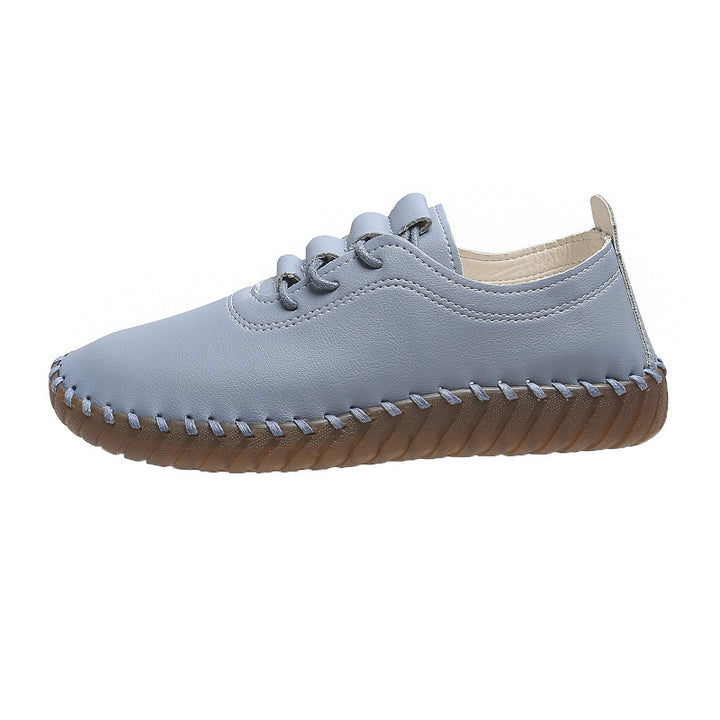 Damen nan handgenähter Komfort-Sneaker mit elastischer Schnürung und profilierter Kautschuksohle Nord Taschen