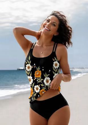 Damen Sportliches Tankini-Set mit bequemem Shorts und verstellbaren Trägern Nord Taschen