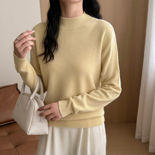 Damen Feiner Feinstrick-Pullover mit kurzem Stehkragen und Kaschmir-Optik Nord Taschen