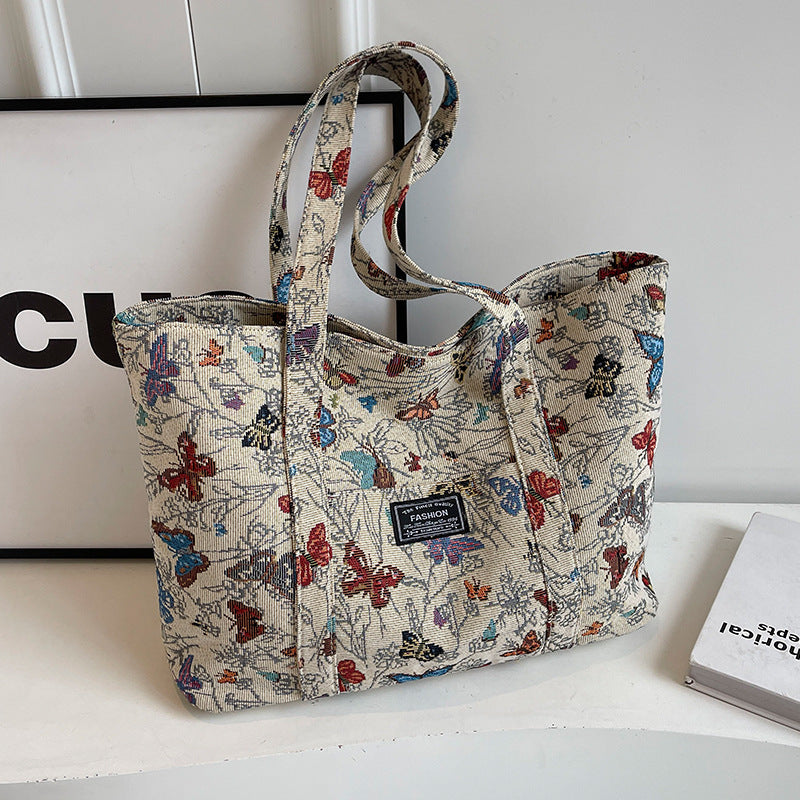 Damen Tragetasche mit floralem Jacquard-Muster und robusten Griffen Nord Taschen