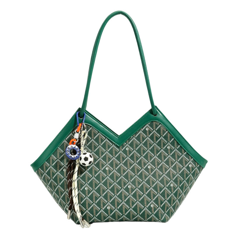 Damen Shopper Tasche mit modernem Karomuster und exquisiten Details Nord Taschen
