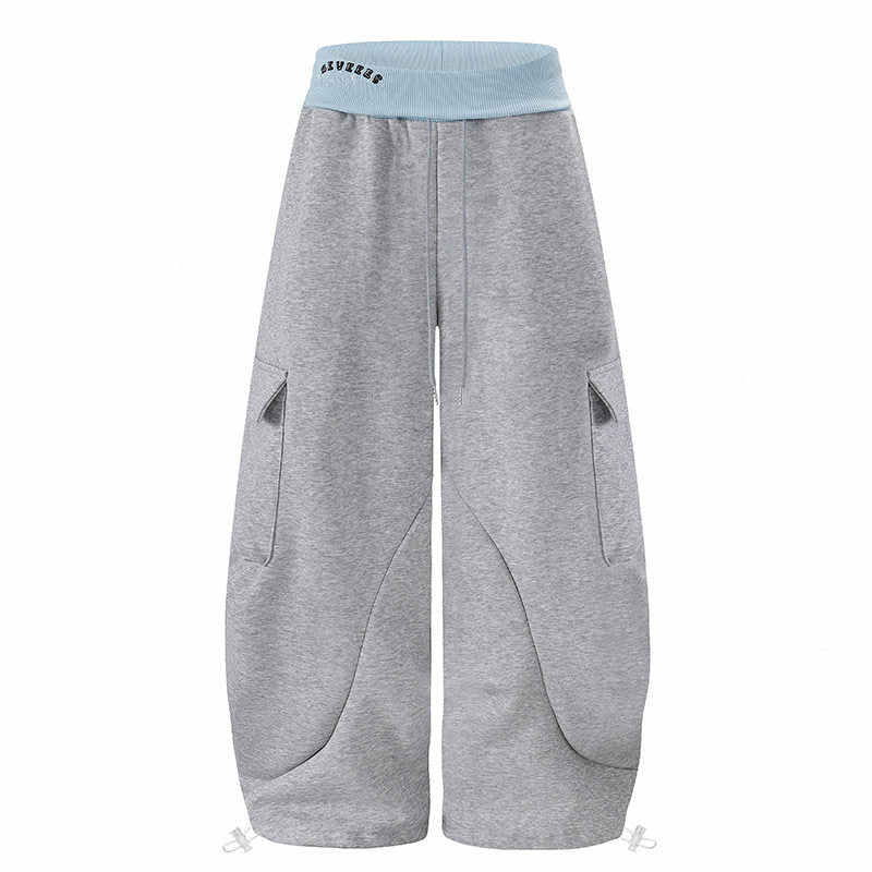 Damen Extraweite Cargo-Palazzo-Sweathose mit hohem Komfortbund und verstellbarem Saum Nord Taschen