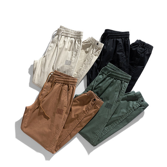 Herren Leichte Baumwoll-Joggerhose mit Elastikbund, Kordelzug und verstellbaren Knöchelbündchen Nord Taschen