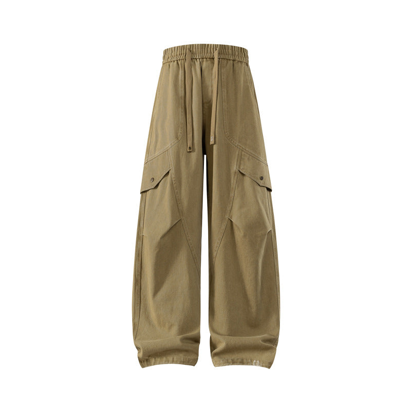 Herren weite Utility-Cargo-Hose mit Tunnelzugbund und großen Klappentaschen Nord Taschen