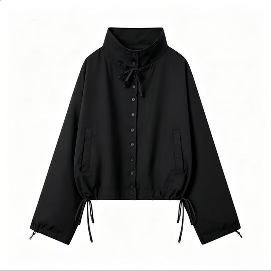 Damen Kurzer Funktions‑Blouson mit hohem Stehkragen und Kordelzugsaum Nord Taschen